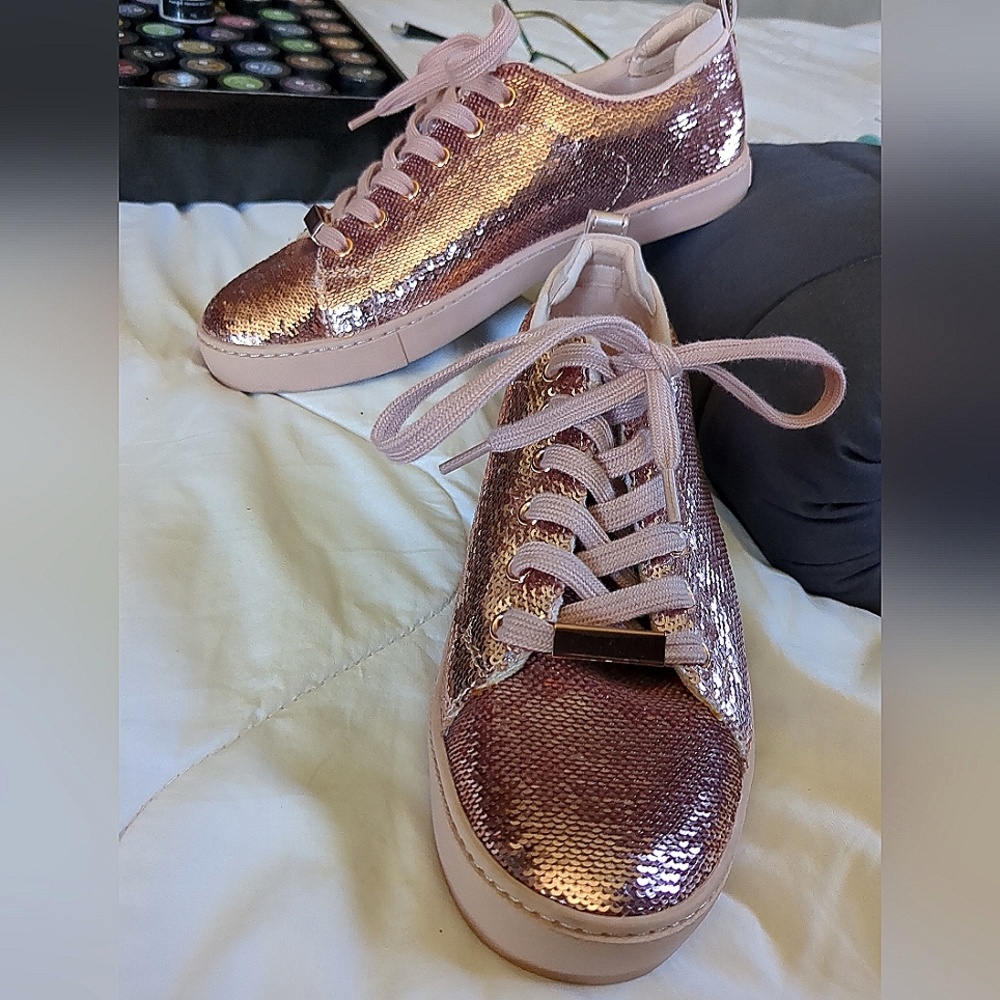 ALDO Pink Sequined fashion sneakers